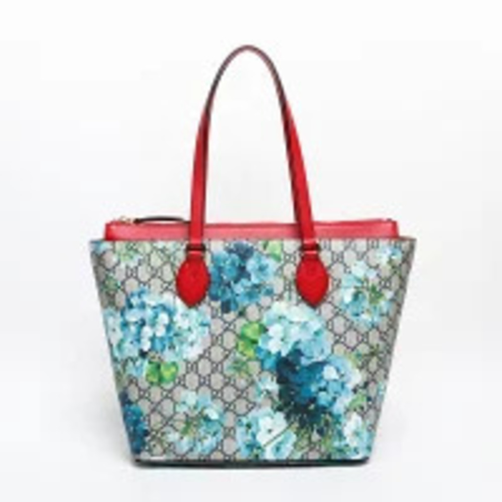 Gucci GG Blooms Red Tote Bag Beige - Picture 2 of 13